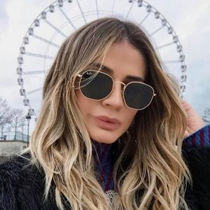 RAY-BAN HEXAGONAL sunglasses green lens smaller size Brand New in Case
